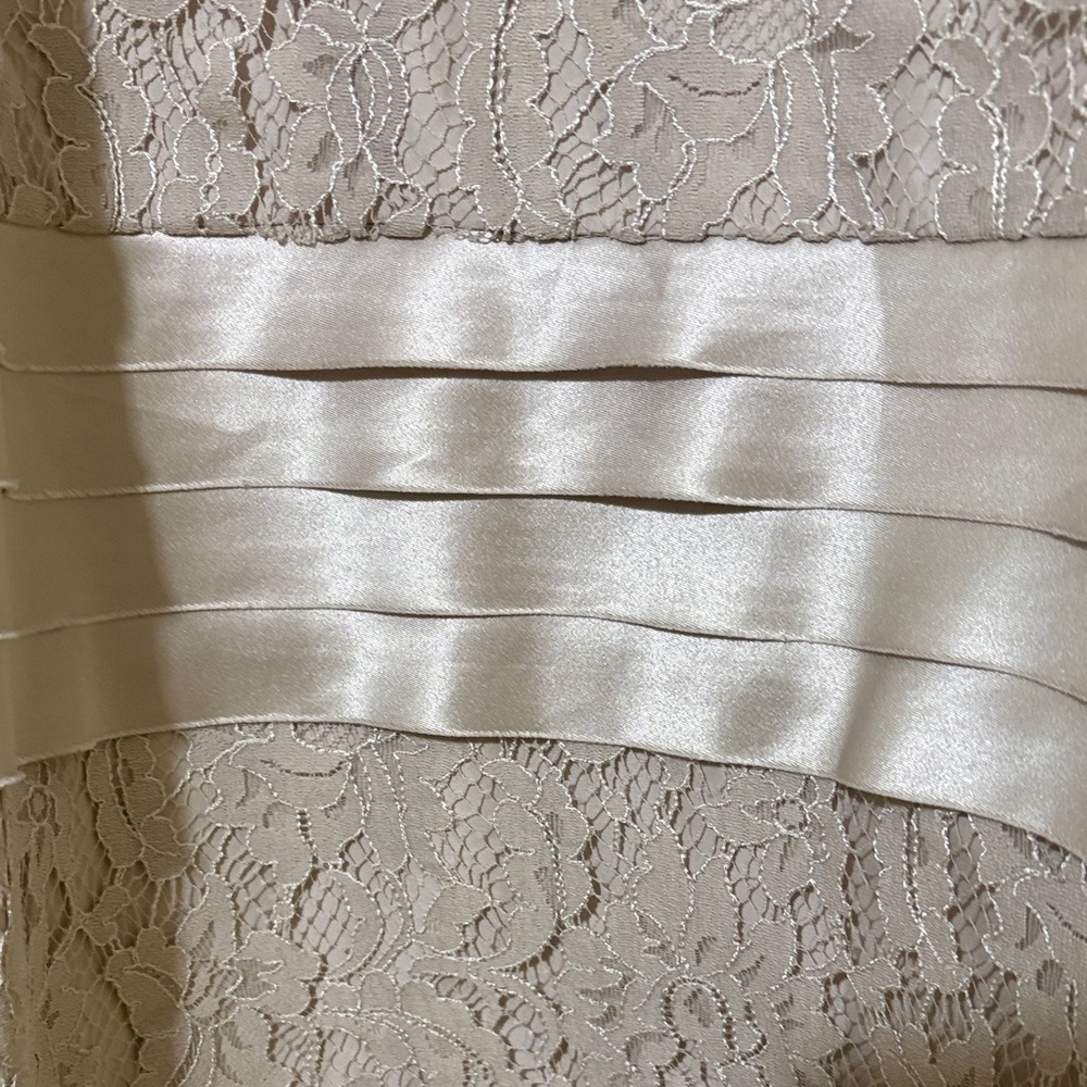 BCBG Elegant Cream Lace Strapless Dress, size 8 - Picture 5 of 9
